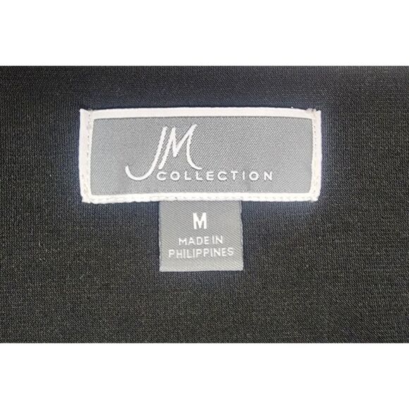 JM Collection Womens Round Neck Floral Tunic Blouse Black & Beige Size Medium - Picture 6 of 6